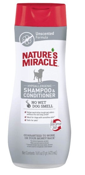 NATURE'S MIRACLE HYPOALLERGENIC SHAMPOO AND CONDITIONER 473ML