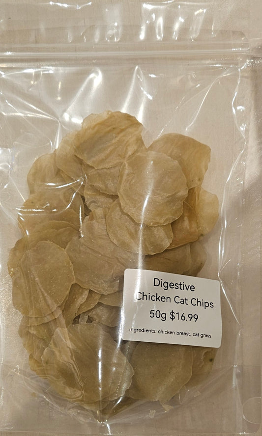 LOCALLY MADE Digestive Chicken & Cat Grass Chips 50g