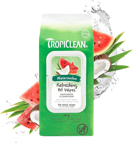 TROPICLEAN Watermelon 2-in-1 Wipes 100pk