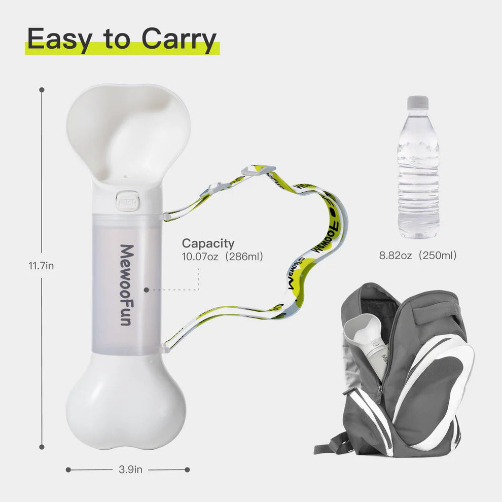 MEWOOFUN BONE PET WATER BOTTLE WHITE 286ML