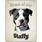 ARTIQUE Pet Sign Staffy, Black & White 