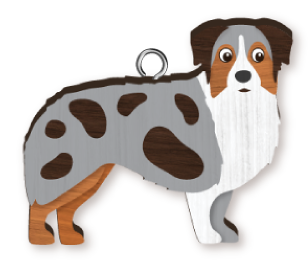 LANDMARK AUSSIE SHEPHERD HANDMADE KEY RING