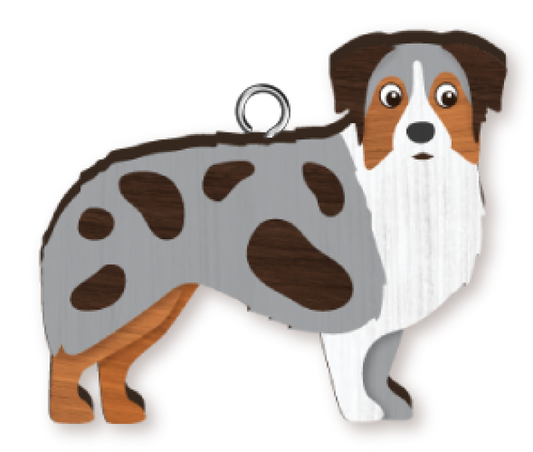 LANDMARK AUSSIE SHEPHERD HANDMADE KEY RING