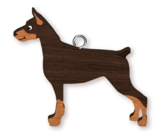 LANDMARK DOBERMAN HANDMADE KEY RING