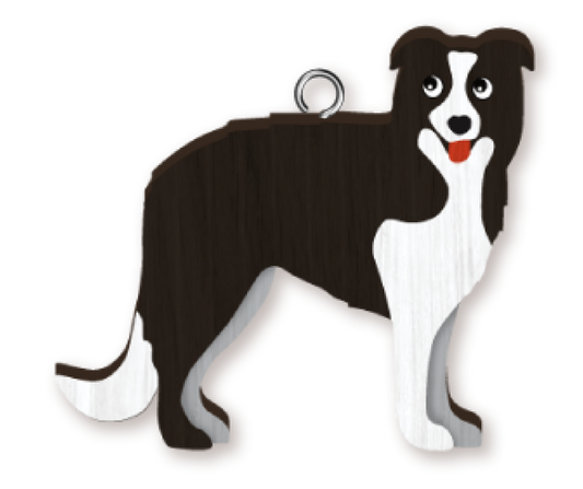 LANDMARK BORDER COLLIE HANDMADE KEY RING