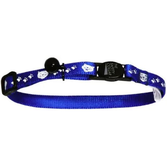 BEAU PETS Collar Nylon Cat Safety Reflect Face Blue 10mm x 20-30cm