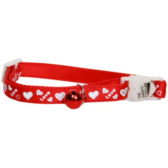 BEAU PETS Collar Cat Safe-Bkl Love/Hearts Red 10mm x 20cm - 30cm