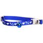 BEAU PETS Collar Cat Safe-Bkl Love/Hearts Royal Blue 10mm x 20cm - 30cm