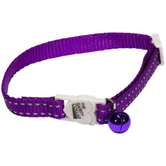 BEAU PETS Collar Nylon Cat Adj Refl/Thrd Purple 10mm x 20cm - 30cm