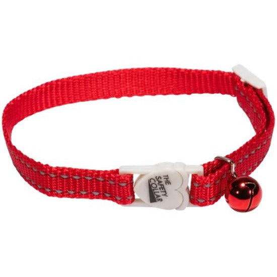 BEAU PETS Collar Nylon Cat Adj Refl/Thrd Red 10mm x 20cm - 30cm