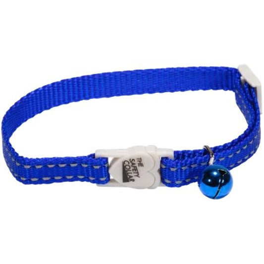 BEAU PETS Collar Nylon Cat Adj Refl/Thrd Blue 10mm x 20cm - 30cm