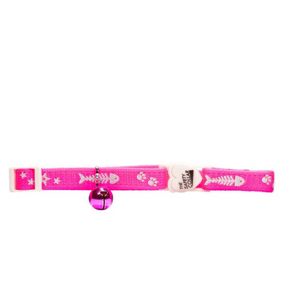 BEAU PETS Collar Cat Safe-Buckle Fish Bone Pink 10mm x 20cm - 30cm