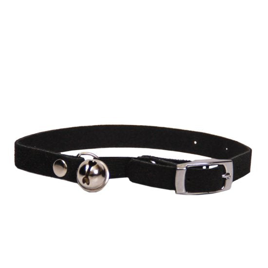 BEAU PETS Collar Suede Cat Safety w/Bell Black 10mm x 30cm