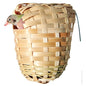 AVI ONE BIRD NEST (FINCH) WICKER WITH HANGING BRACKET (M) 9X13X15CM