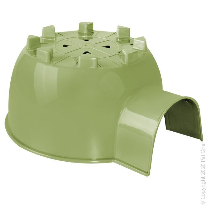 PET ONE SMALL ANIMALS HIDE PLASTIC IGLOO GREEN(S - 19X16.6X9.3CM)