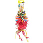 AVI ONE BIRD TOY RAFFIA POM POM WITH WOODEN BEADS AND SISAL ROPES 28CM