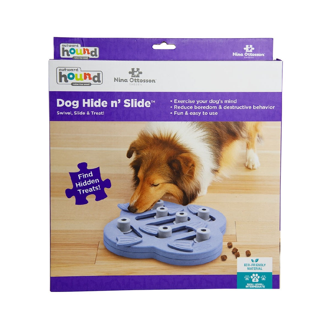 OUTWARD HOUND NINA OTTOSSON HIDE N SLIDE TREAT DISPENSING INTERACTIVE DOG GAME LEVEL 2