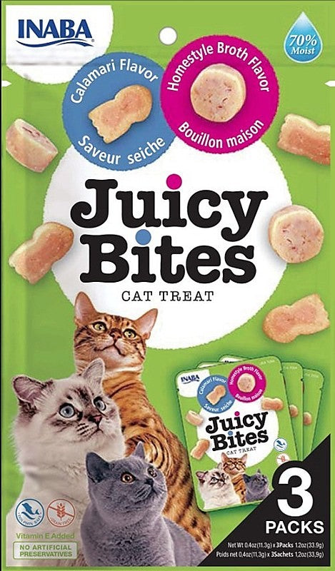 INABA JUICY BITES HOMESTYLE BORTH & CALAMARI CAT TREAT 34G