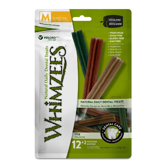 WHIMZEES DENTAL STIXS MEDIUM 14 PACK