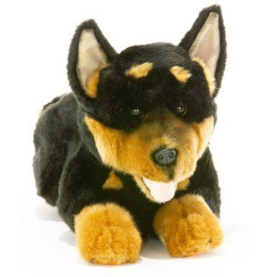 BOCCHETTA Plush Toy Gadget (Kelpie - 28cm floppy, black and tan)