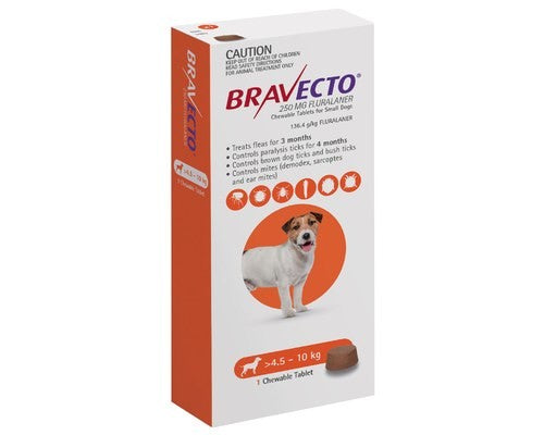 BRAVECTO CHEW FOR SMALL DOGS (4.5-10KG) ORANGE (1PK) - PAMPERED PETZ HORNSBY