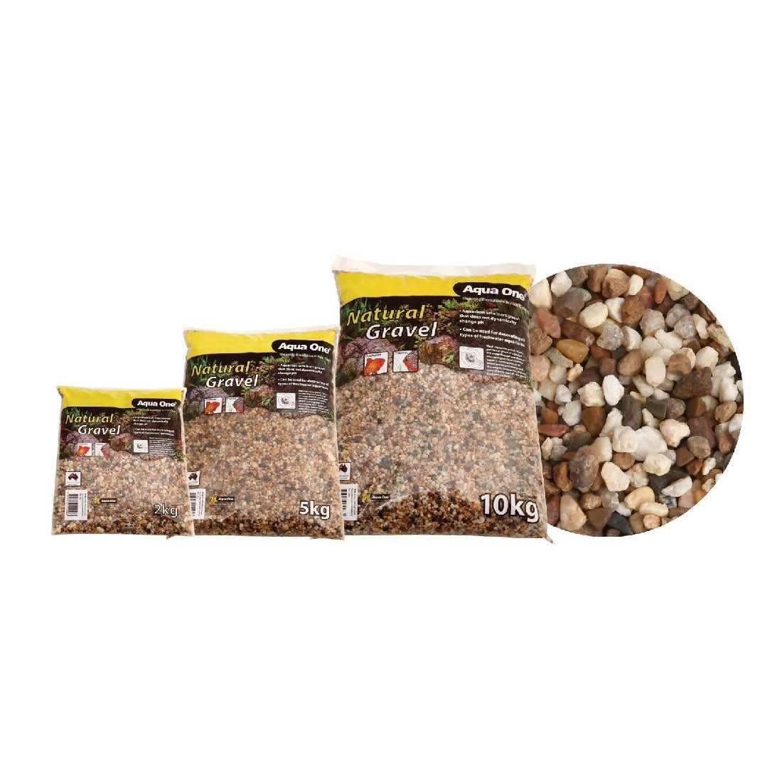 AQUA ONE NATURAL GRAVEL AUSTRALIA GOLD DARK 4-6MM MIX 2KG