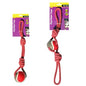 PET ONE DOG TOY ROPE 2 WAY TUG WITH TENNIS BALL RED/BLUE 49CM