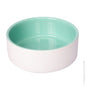 PET ONE CERAMIC PET BOWL GREEN/WHITE 15CM 800ML