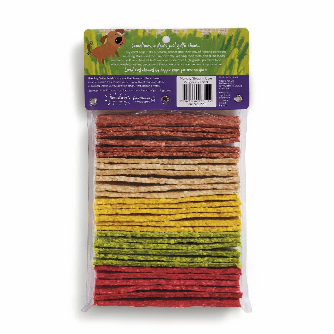 KAZOO MUNCHY FLAT STRIP 13CM 275G 30PK