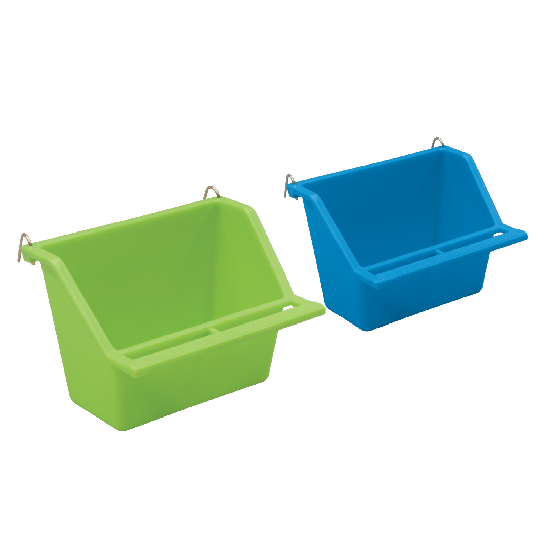 KAZOO RECTANGULAR FEEDER SMALL GREEN/BLUE 2PK