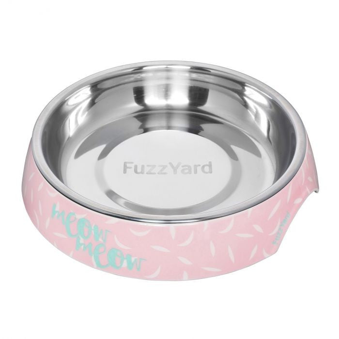 FUZZYARD EASY FEEDER CAT BOWL FEATHERSTORM PINK/TEAL