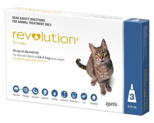 REVOLUTION CAT BLUE 2.6-7.5KG 3PK